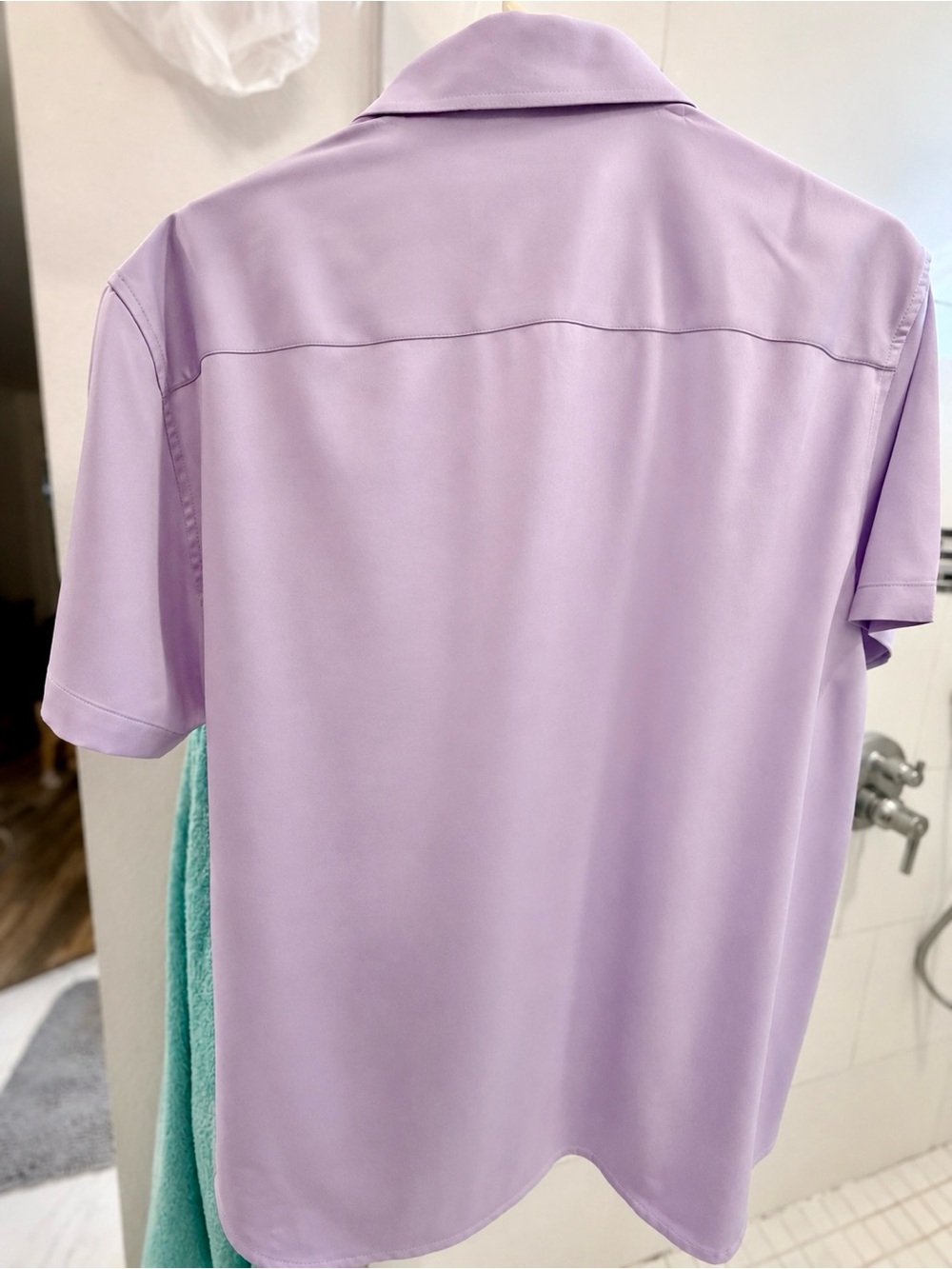 Flex Men’s Lavender Button Down Shirt Large Short Sleeve Design in Italy - Picture 5 of 11